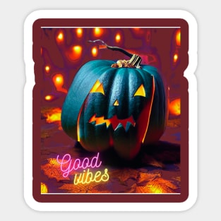 Funny Scary Pumpkin Sticker